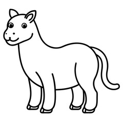 Fototapeta premium funny and cute animals line art vector illustration