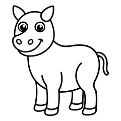  funny and cute animals  line art vector illustration