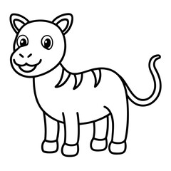  funny and cute animals line art vector illustration 