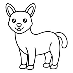  funny and cute animals line art vector illustration 