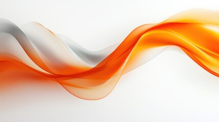 Abstract Orange and White Wave Design