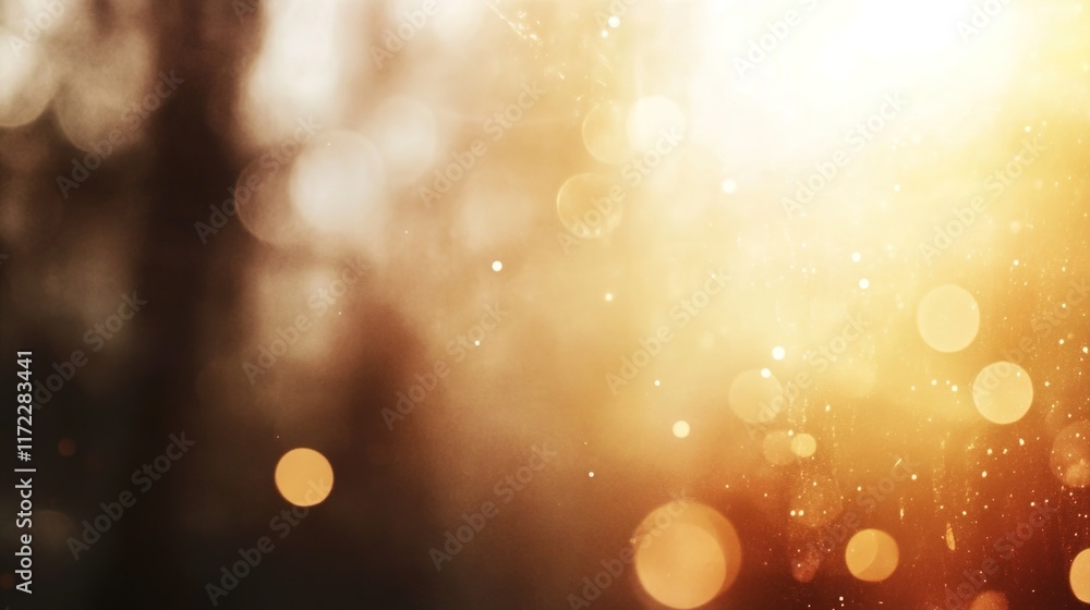 Poster soft golden glow with bokeh effect in natural light background
