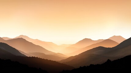 Obraz premium Serene Mountain Landscape at Twilight with Soft Warm Tones