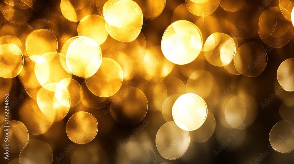 Poster golden bokeh background with soft light and warm atmosphere