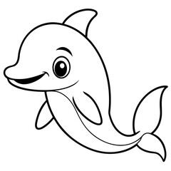 Obraz premium Cute Dolphin Vector | Free Cartoon Dolphin Illustration Download 