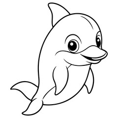 Obraz premium Cute Dolphin Vector | Free Cartoon Dolphin Illustration Download 