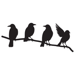 Silhouette vector Birds and animals
