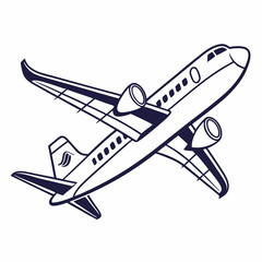 🚀 High-Quality Airplane Line Art Vector – SVG, PNG & AI Formats