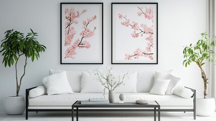 Cherry blossom mockup for spring design