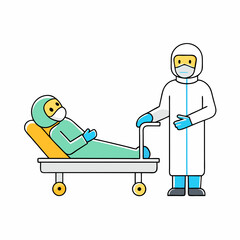 👨‍⚕️ Doctor Treating Patient Illustration – High-Quality Healthcare Clipart