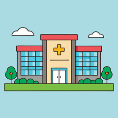 🏥 Hospital Building Vector &ndash; Free SVG & PNG for Medical Designs