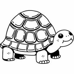 🌿 Smiling Turtle Drawing – Free Digital Art for Kids & Nature Projects
