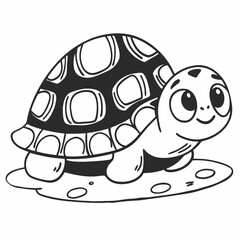 🌿 Smiling Turtle Drawing – Free Digital Art for Kids & Nature Projects