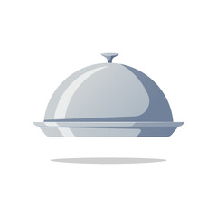 Restaurant cloche vector isolated on white background.
