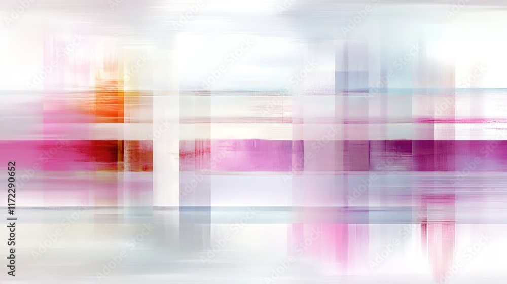 Poster soft abstract art in pink and white with smooth gradient lines