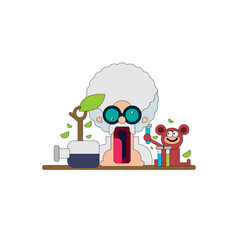 Crazy Scientist and Monkey