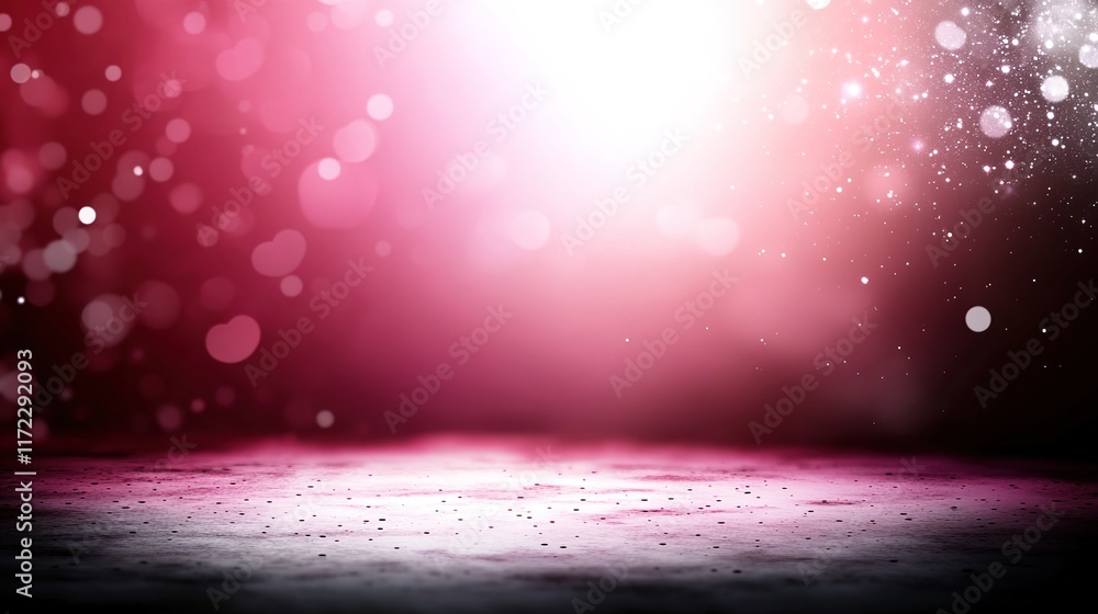 Poster abstract background with bokeh effect and bright light burst