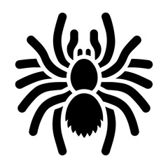 A Monochrome Tarantula Icon Vector with Creepy Elegance and Intricate Spider Silhouette