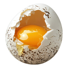 Broken egg with yolk isolated on a transparent background