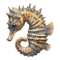 Obraz premium Isolated seahorse on transparent background with design elements such as sea, nature and patterns.