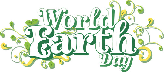 world earth day typography illustration