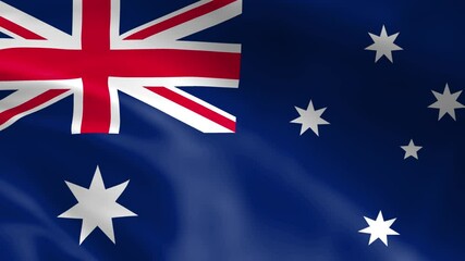 australian flag in the wind