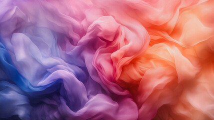 Abstract Swirls of Color: A captivating abstract background of vibrant, flowing fabric in shades of blue, purple, pink, and orange. This mesmerizing image evokes a sense of movement, energy.