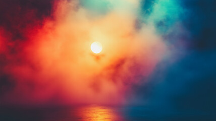 Fototapeta premium Sun shining through vibrant colorful clouds