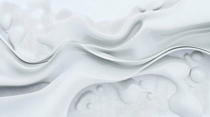 Fototapeta premium Abstract white liquid flowing, textured background, design element, website banner.