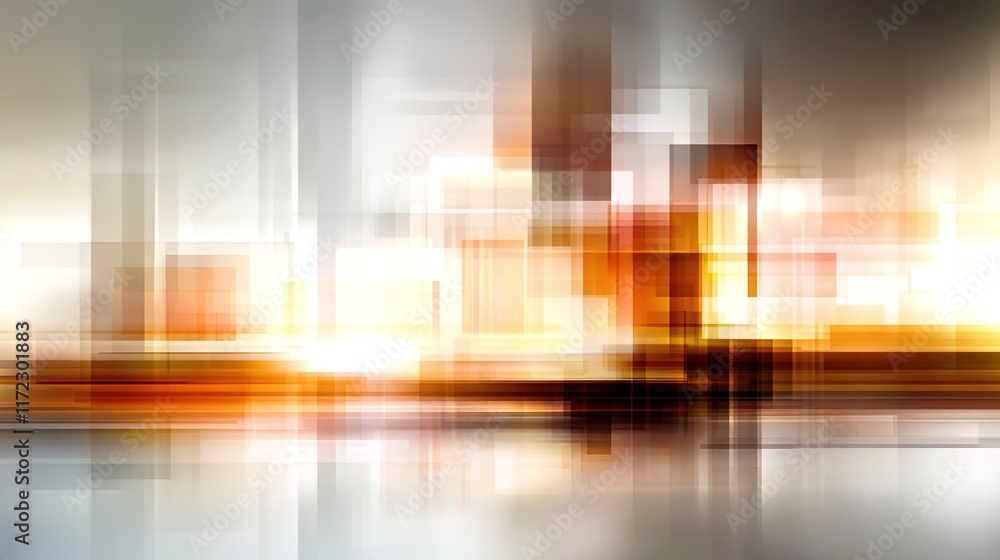 Poster abstract light patterns in warm colors with blurred effect design