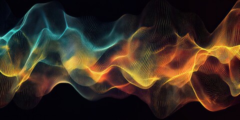 Obraz premium High-tech graphic of digital data streams forming complex patterns.