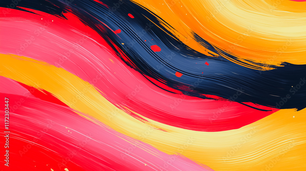 Aufkleber abstract swirls of color: a vibrant and dynamic abstract painting featuring a mesmerizing blend of b