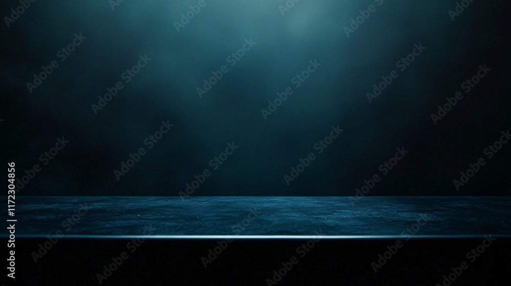 Poster dark blue moody background dramatic studio tabletop empty surface product display textured