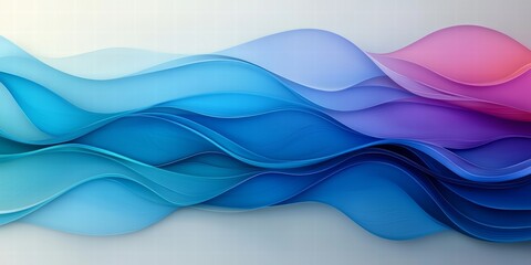 Fototapeta premium Serene Flowing Waves in Shades of Blue Digital Composition 