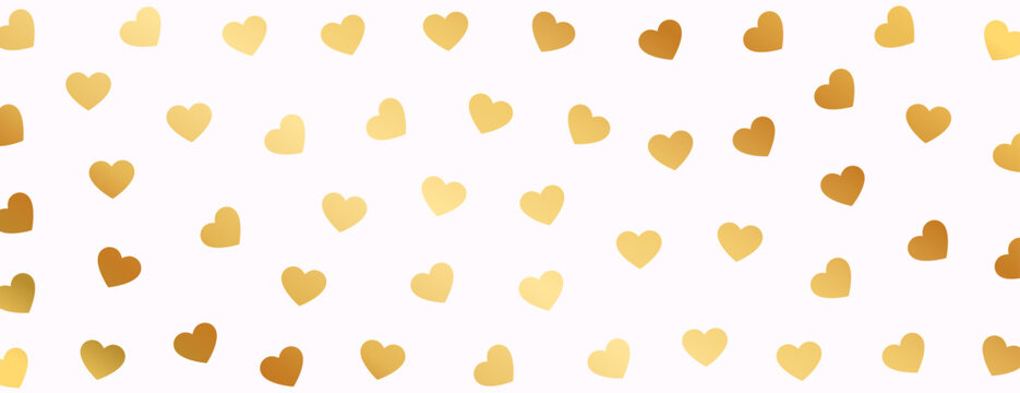cute golden love heart pattern wallpaper for paper print