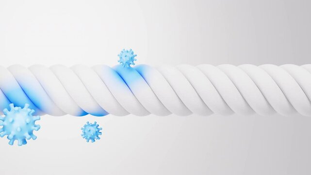 An animation of 3d rendering antibiosis and antiviral fabric