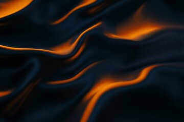 Obraz premium Abstract dark blue and orange fabric texture.