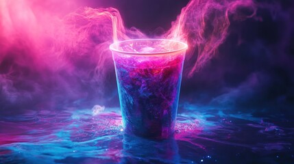 Neon Dreams: A Cyberpunk Cocktail in a Plastic Cup