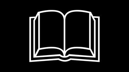 Books symbol icon white color in black background