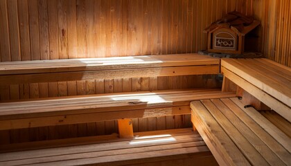The joy of relaxation in a tranquil sauna.  