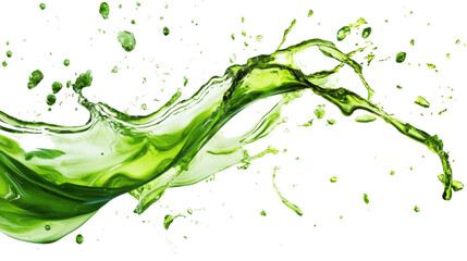 Beautiful olive or engine oil splash isolated on white transparent background
