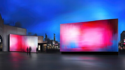 Abstract Urban Landscape at Night with Vibrant Colorful Lights