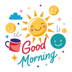 Good Morning logo images icon silhouette vector illustration