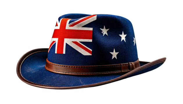 australian flag hat isolated on white background 