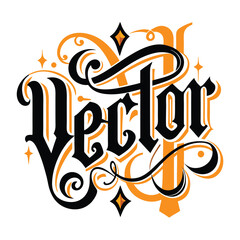 the word vector line art icon sign silhouette vector illustration on white background with fun brush ink typography for photo overlays t-shirt print flyer poster design