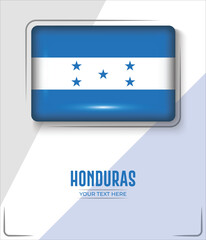 Flag of Honduras isolated on White background with Text. Banner, Poster, vector, template, Mockup, Background, Social Media, Post, 3D.