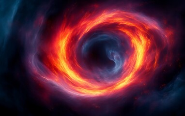 Fototapeta premium Fiery swirling vortex of energy, abstract art.