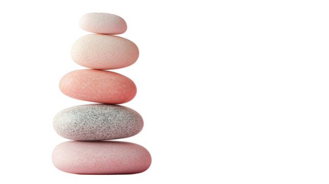 Serene stacked stones, embracing balance, mindfulness and tranquility for wellness meditation