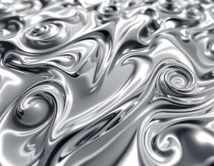 Fototapeta premium Liquid Metal Swirls: A Sleek, Abstract Chrome Composition