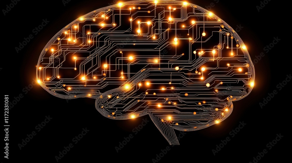 Leinwandbilder exploring the future a digital brain interface concept illuminated in a futuristic environment